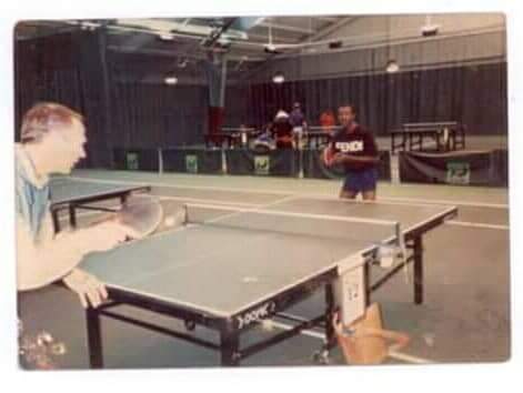 The Director of VSO playing table tennis in the United States during his playing days
